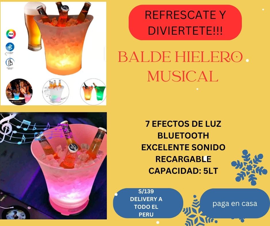 🔥¡Enciende la verdadera FIESTA con el Balde HIELERO Y MUSICAL 3 en 1!🔥